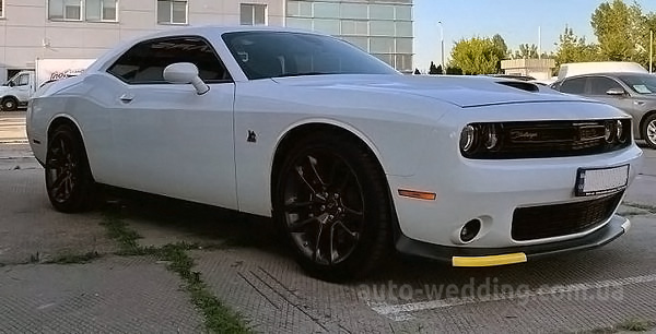 Авто на весілля Dodge Challenger білий з водієм у Києві