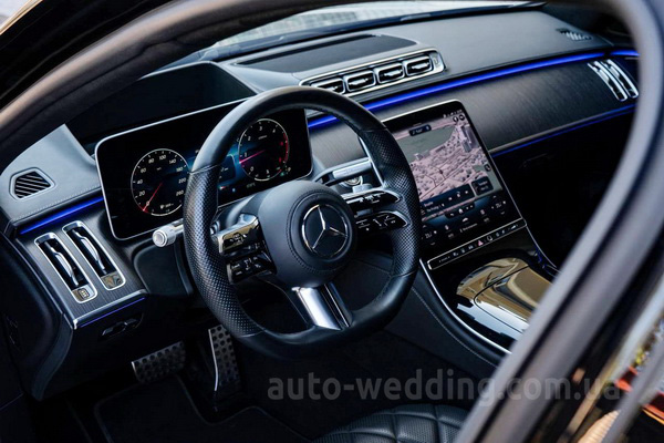 Оренда автомобіля на весілля Mercedes-Benz W223 400d 4MATIC S-class з водієм у Києві